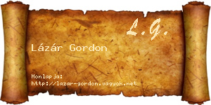 Lázár Gordon névjegykártya